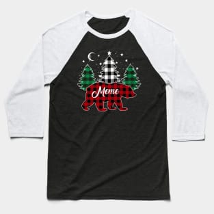 Meme Bear Buffalo Red Plaid Matching Family Christmas Baseball T-Shirt